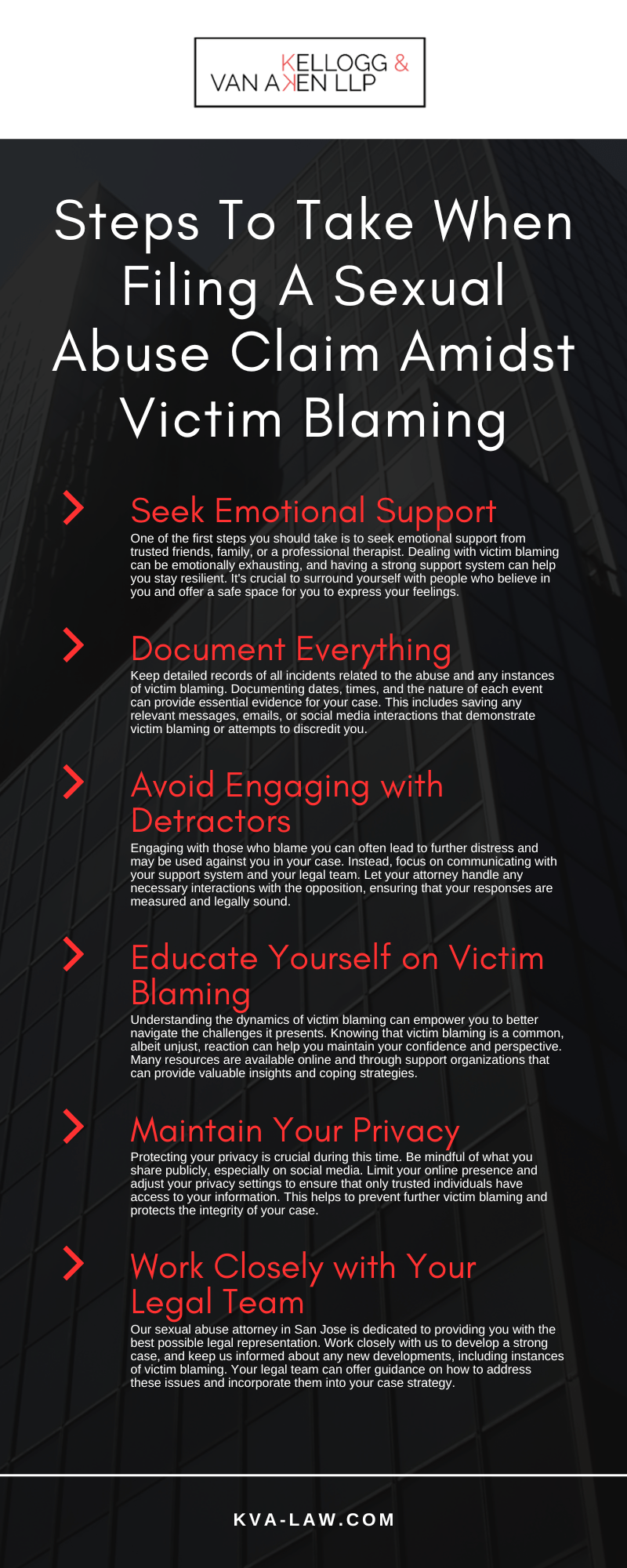 Steps To Take When Filing A Sexual Abuse Claim Amidst Victim Blaming Infographic