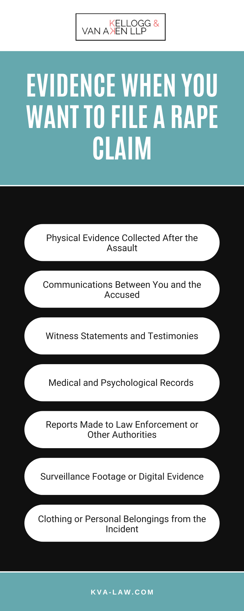 Evidence When You Want To File A Rape Claim Infographic
